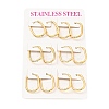 PVD Vacuum Plating 303 Stainless Steel Oval Hinged Hoop Earrings with 316 Stainless Steel Pins for Women EJEW-F285-31B-G-3