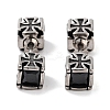Cube 316 Surgical Stainless Steel Pave Black Cubic Zirconia Ear False Plugs for Women Men EJEW-Z050-38AS-1