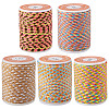 5 Rolls 5 Colors 4-Ply Polycotton Cord with Metallic Thread OCOR-TA0003-07-1