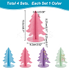   4 Sets 4 Colors Christmas Tree Acrylic Earring Display Stands EDIS-PH0001-69-2