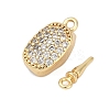 Brass Micro Pave Clear Cubic Zirconia Box Clasps KK-P291-38G-2