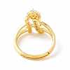 Clear Cubic Zirconia Initial Letter with Crown Adjustable Ring RJEW-M139-17H-3