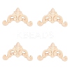 24Pcs Rubber Wood Carved Onlay Applique WOOD-FH0001-86-1