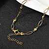 304 Stainless Steel Heart Link Chain Necklaces for Women NJEW-A046-02B-G-2