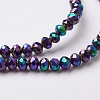 Electroplate Glass Beads Strands EGLA-F124-FP-02-3