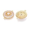 Brass Pave Clear Cubic Zirconia Connector Charms KK-N284-22G-2