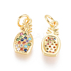Brass Micro Pave Cubic Zirconia Pendants ZIRC-L093-27G-2