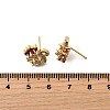 Swan Shape Rack Plating Brass Micro Pave Cubic Zirconia Stud Earrings KK-E084-42G-3