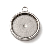 201 Stainless Steel Pendant Cabochon Settings STAS-D379-04E-P-1