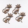 Tibetan Style Alloy Kitten Pendants TIBEP-22758-AB-NR-1