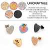 30Pcs 5 Colors Ion Plating(IP) 304 Stainless Steel Stud Earring Findings EJEW-UN0001-66-4