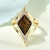Brass Micro Pave Cubic Zirconia Cuff Rings for Women GG-CBA7610-11G-3