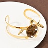 Turtle 304 Stainless Steel Enamel Cuff Bangles for Women BJEW-A049-04C-G-2