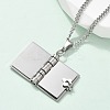 304 Stainless Steel Book Pendant Necklaces for Women LS-NJEW-U037-01A-P-2