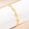Cowrie Shell Shape Brass Link Chain Bracelets for Women BJEW-K248-07B-G-3
