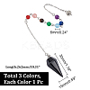 3Pcs 3 Style Natural Gemstone Hexagonal Pointed Dowsing Pendulums HJEW-GL0001-07-2