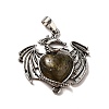 Natural Labradorite Heart Pendants KK-K331-01AS-04-2