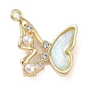 Alloy Glass Rhinestone Pendants PALLOY-U003-05B-G-1