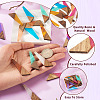 16Pcs 8 Colors Resin & Wood Pendants WOOD-TA0002-70-5
