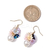 Flower ABS Plastic Imitation Pearl Dangle Earrings EJEW-JE06376-3