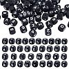 108 Pcs White Cube Silicone Beads Letter Number Square Dice Alphabet Beads with 2mm Hole Spacer Loose Letter Beads for Bracelet Necklace Jewelry Making JX438B-1