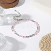 1Pc Natural Rose Quartz Round Beaded Bracelets for Women Men BJEW-LP0015-14-3