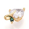 Brass Micro Pave Cubic Zirconia Charms KK-N261-09G-2