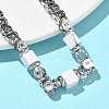 Natural Howlite Link Chain Bracelets for Women BJEW-Z148-06P-02-4