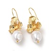 ABS Imitation Pearl Flower Dangle Earrings X-EJEW-F288-21G-1