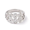 Crystal Rhinestone Infinity Finger Ring RJEW-D120-10B-P-2