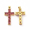 Brass Micro Pave Clear Cubic Zirconia Pendants ZIRC-F135-27G-04-1