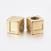 304 Stainless Steel Large Hole Letter European Beads STAS-H428-01G-L-2