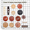 150Pcs 15 Styles Wooden Buttons DIY-PH0031-07-4