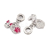 Rack Plating Alloy Crystal Rhinestone European Dangle Charms X-FIND-C055-28P-2