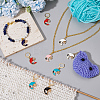 Alloy Enamel Moon with Star & Yin Yang Charm Locking Stitch Markers HJEW-PH01707-5