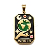 Tarot 304 Stainless Steel Enamel Pendants STAS-M119-09H-G-1