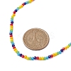 6 Solid Colors Glass Beaded Necklaces NJEW-JN04900-4