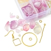 DIY Leaf & Flower Glass Earrings Jewelry Making Kits DIY-FS0007-06-3