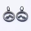Brass Micro Pave Cubic Zirconia Pendants KK-P133-12B-NR-2