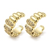 Brass Micro Pave Cubic Zirconia Oval Cuff Earrings EJEW-E299-02G-1