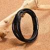 Ion Plating(IP) Braided Leather Cord Multi-strand Bracelets for Men BJEW-Z081-12EB-2