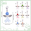 Angel Acrylic & Glass Beads Pendant Decorations HJEW-TAC0045-3