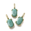 Natural Amazonite Faceted Oval Pendants KK-F899-03B-G-1
