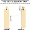 10Pcs 5 Colors PVD Vacuum Plating 304 Stainless Steel Pendants STAS-UN0018-33-5
