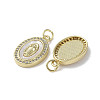 Brass Micro Pave Cubic Zirconia Pendants KK-G485-19B-G-2