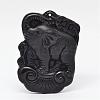 Natural Obsidian Large Cameo Pendants G-K124-08-1