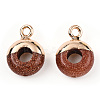 Synthetic Goldstone Flat Round/Donut Charms G-I347-02-2