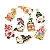 Alloy Enamel Pendants ENAM-V002-02-G-1