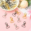 30Pcs 3 Colors Zinc Alloy Swivel D Rings Lobster Claw Clasps FIND-YW0008-62-5