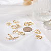 6Pairs 6 Styles Cubic Zirconia Hoop Earrings EJEW-YS0001-02-5